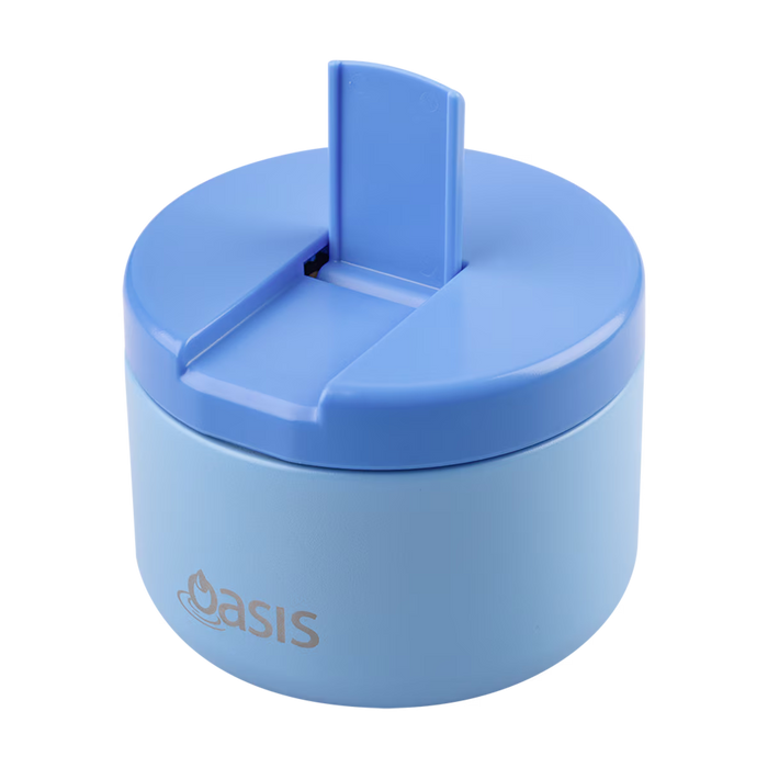 S/S D/WALL INS. FOOD FLASK W/QUICK RELEASE LID 300ML BLUE