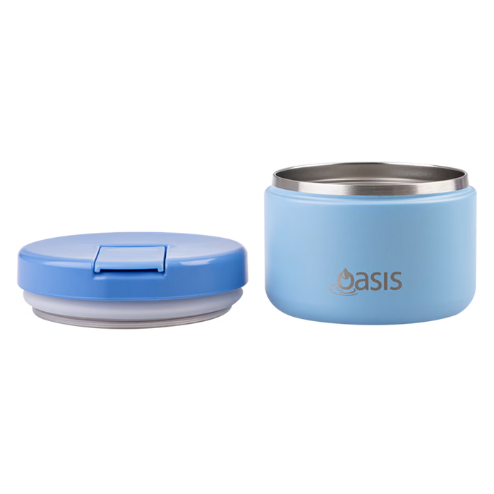 S/S D/WALL INS. FOOD FLASK W/QUICK RELEASE LID 300ML BLUE