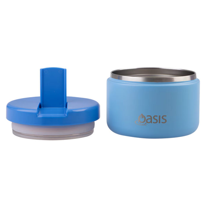 S/S D/WALL INS. FOOD FLASK W/QUICK RELEASE LID 300ML BLUE