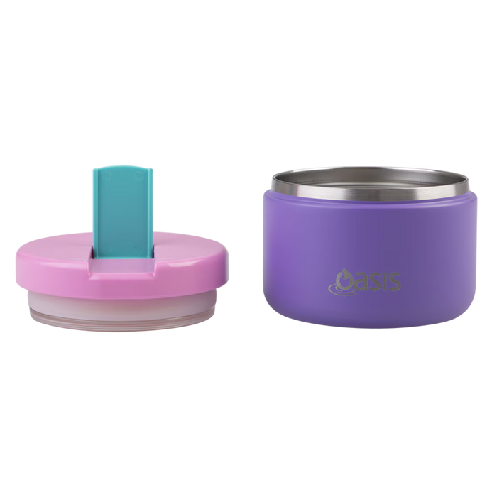 S/S D/WALL INS. FOOD FLASK W/QUICK RELEASE LID 300ML MERMAID PURPLE