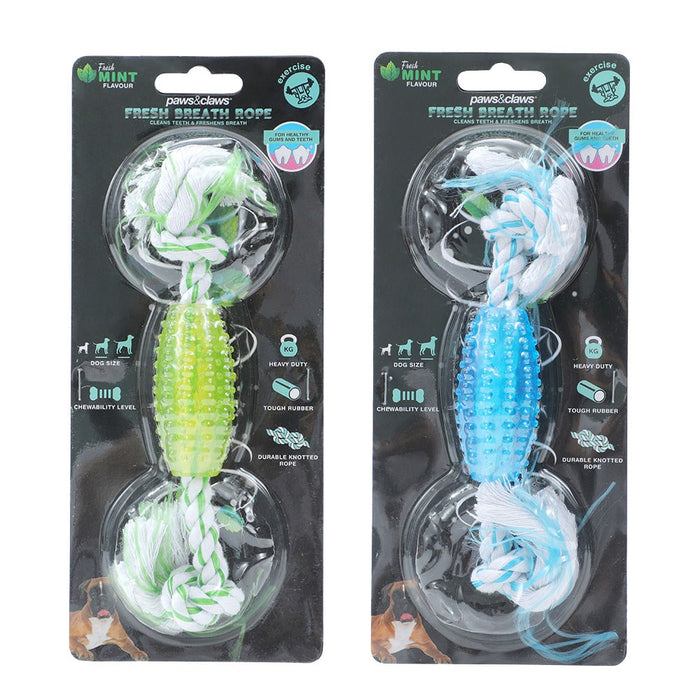 Paws & Claws FRESH BREATH PET DENTAL ROPE MINT FLAVOUR 20X1CM 53G