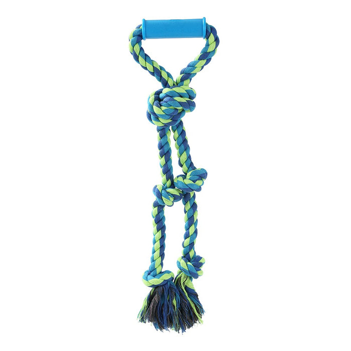 Paws & Claws TWIN KNOTTED ROPE TUGGER TOY W/ HANDLE 50X2.5CM 523G