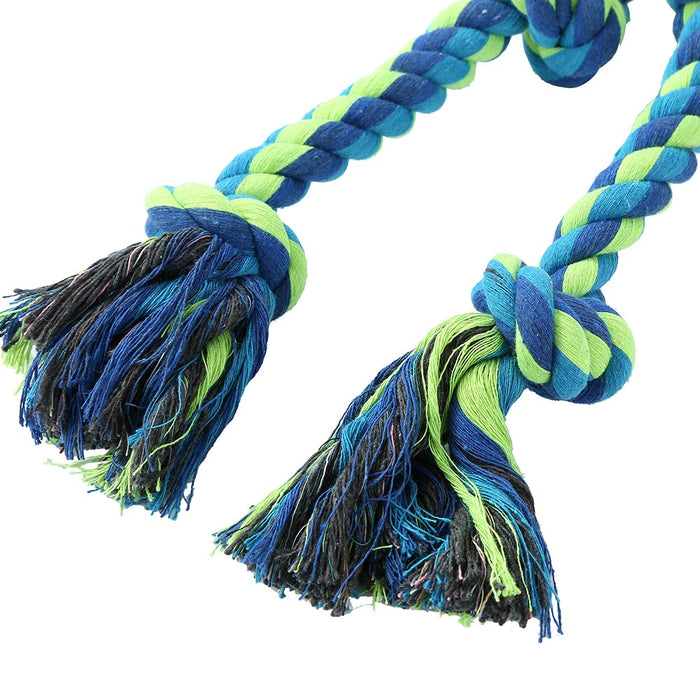 Paws & Claws TWIN KNOTTED ROPE TUGGER TOY W/ HANDLE 50X2.5CM 523G