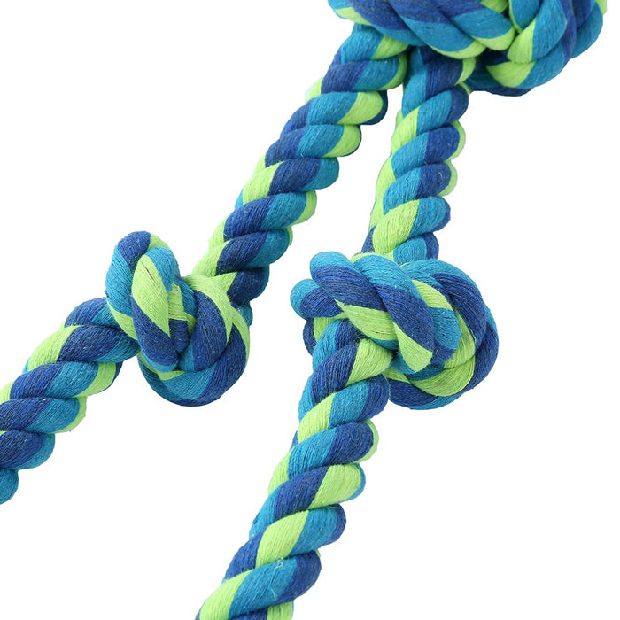 Paws & Claws TWIN KNOTTED ROPE TUGGER TOY W/ HANDLE 50X2.5CM 523G