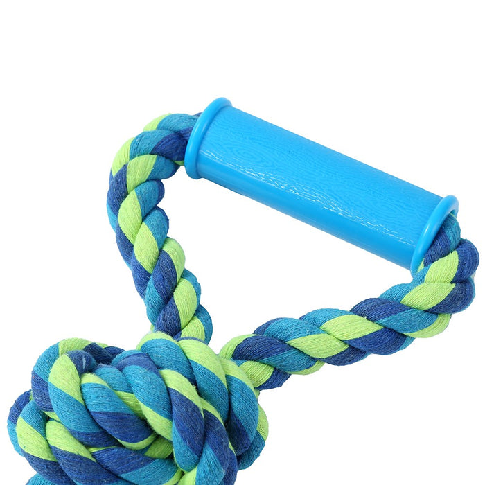 Paws & Claws TWIN KNOTTED ROPE TUGGER TOY W/ HANDLE 50X2.5CM 523G