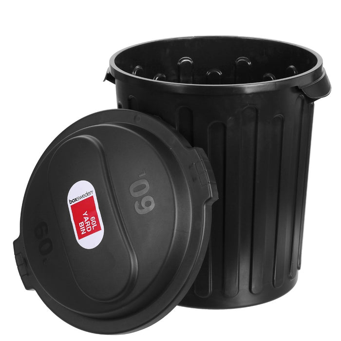 Boxsweden Yard Bin Dome Top 60L Black