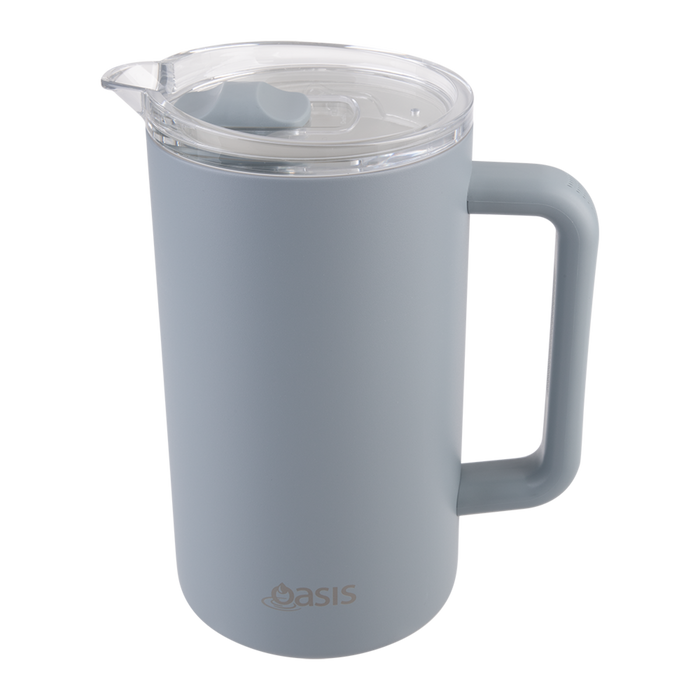 CERAMIC LINED S/S T/WALL INS. WATER PITCHER 1.5L HAZY BLUE