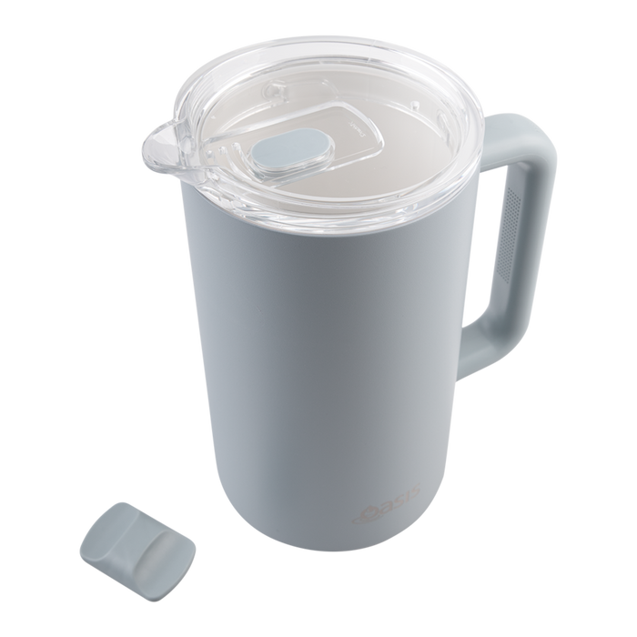 CERAMIC LINED S/S T/WALL INS. WATER PITCHER 1.5L HAZY BLUE