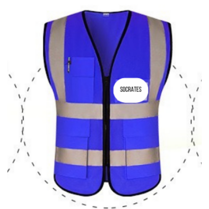Reflexive Hi-Vis Safety Jacket Vest with Zipper Pockets - Large/Medium, One Size Fits All (Min. 100 pcs)