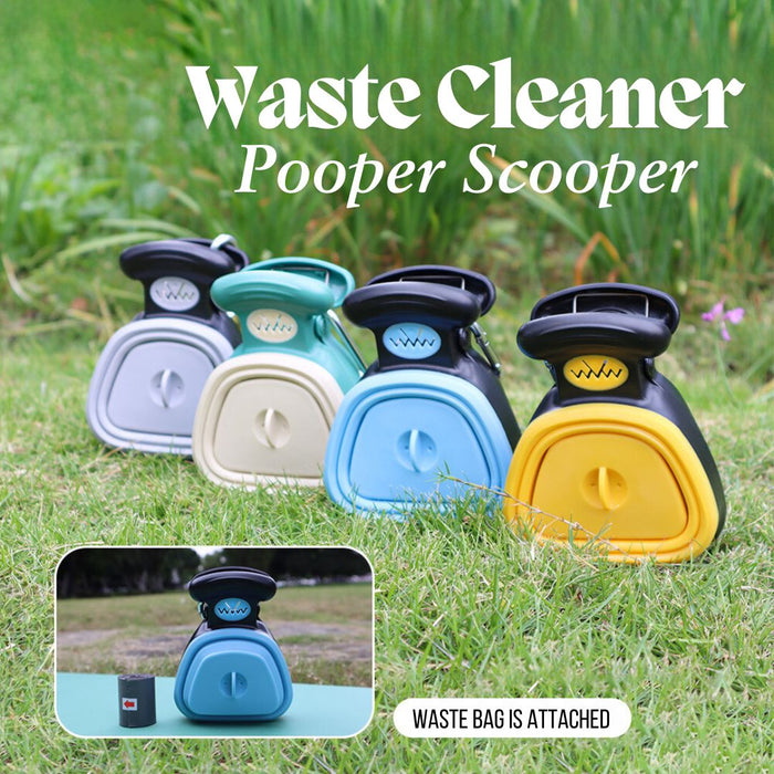 SuperDesign Waste Cleaner, Pooper Scooper, Portable Sanitary Dog Poo Pick Up with Bag Dispenser, for Large Medium Small Dogs Cat or Pet, Durable Poop Picker, Easy to Use, Comfortable Grip, Scoop on All Surfaces