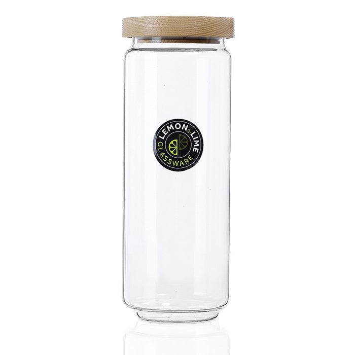 Lemon & Lime WOODEND BEACH GLASS CANISTER 1.4L 9X9X25CM