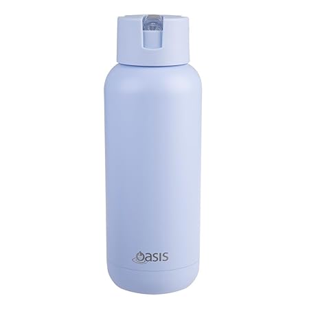 CERAMIC LINED S/S T/WALL INS. DRINK BOTTLE 1L PERIWINKLE