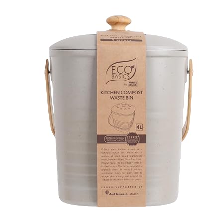 Eco Basics Compost Kitchen Waste Bin - 4L - Granite