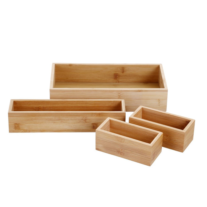 Boxsweden Bamboo Organisation Tray Set 4Pc 32X16X7Cm