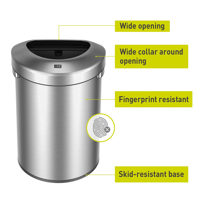 Urban Semi-Round Open Top Can – Commercial Grade 60L / 16 Gal