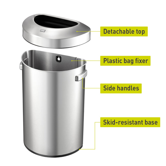 Urban Semi-Round Open Top Can – Commercial Grade 60L / 16 Gal