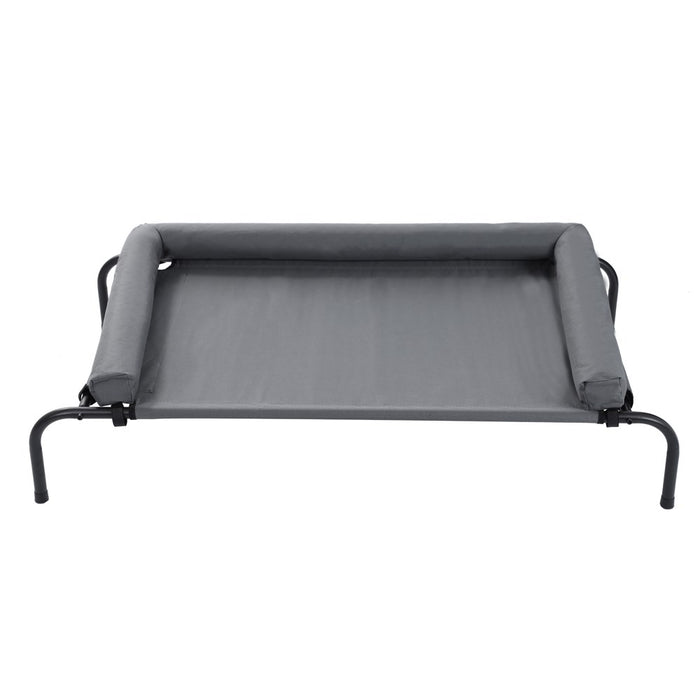 Paws & Claws ELEVATED PET BOLSTER BED 122X72X29CM GREY
