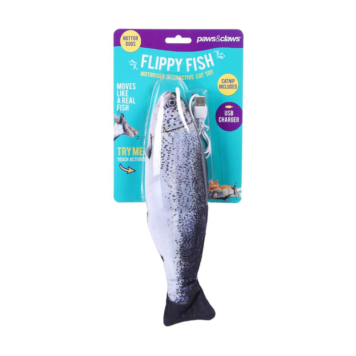 Paws & Claws FLIPPY FISH CAT TOY 28.5X8CM COLOURS