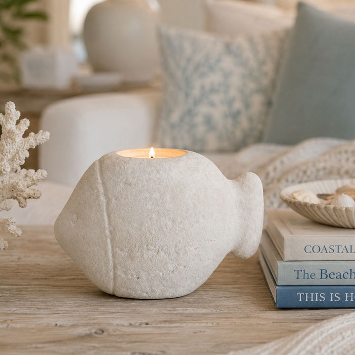 2 set Stone Fish T-Lite Holder