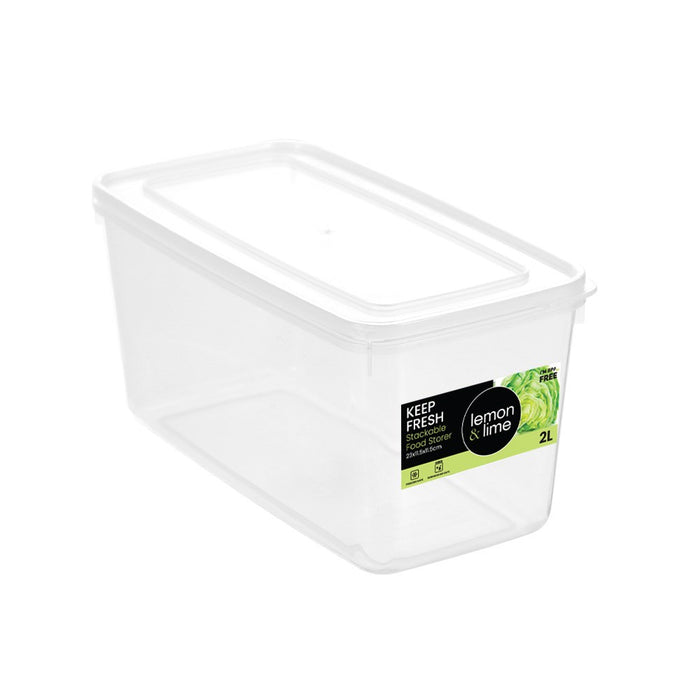 Lemon & Lime KEEP FRESH STACKABLE FOOD STORER 2L 23X11.5X11.5CM