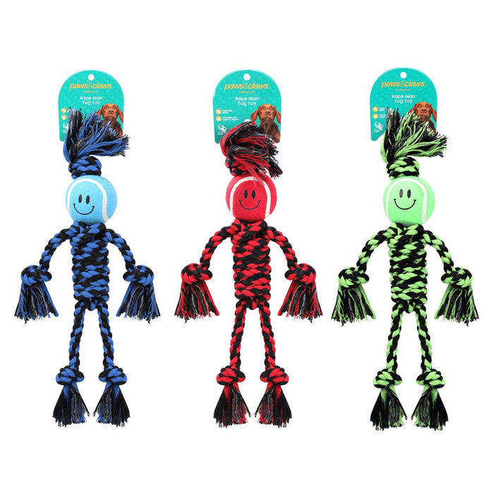 Paws & Claws ROPE MAN TUG TOY 40X1CM 228G
