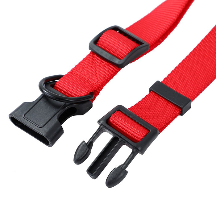 Paws & Claws ESSENTIALS DOG COLLAR LGE 45-65CM X 2.5CM COLOURS BLK/GREY/RED