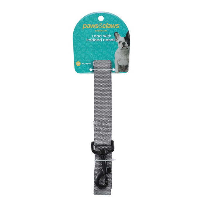 Paws & Claws ESSENTIALS DOG LEAD W/ PADDED HANDLE 150X2.5CM BLK/GREY/RED