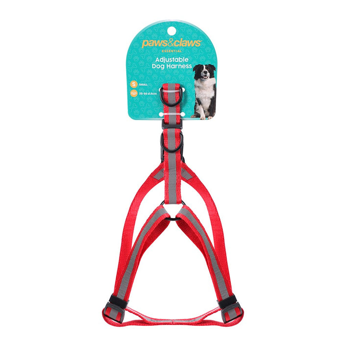 Paws & Claws ADJUSTABLE PET HARNESS SML 35-50x1.5CM BLK/GRY/RED