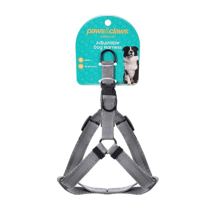 Paws & Claws ADJUSTABLE PET HARNESS SML 35-50x1.5CM BLK/GRY/RED