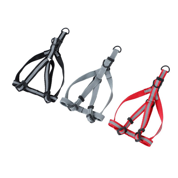Paws & Claws ADJUSTABLE PET HARNESS SML 35-50x1.5CM BLK/GRY/RED