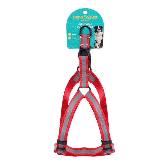 Paws & Claws ADJUSTABLE PET HARNESS MED 40-65X2CM BLK/GRY/RED