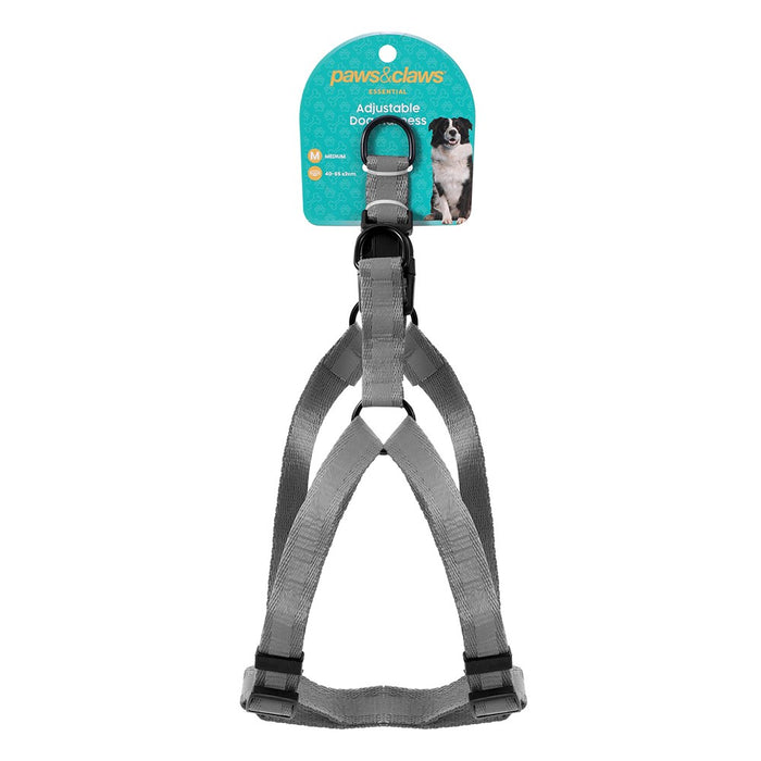 Paws & Claws ADJUSTABLE PET HARNESS MED 40-65X2CM BLK/GRY/RED