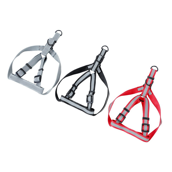 Paws & Claws ADJUSTABLE PET HARNESS MED 40-65X2CM BLK/GRY/RED