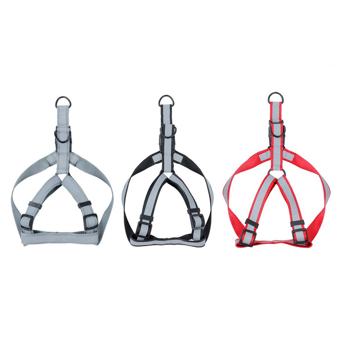 Paws & Claws ADJUSTABLE PET HARNESS LGE 45-75X2.5CM BLK/GRY/RED