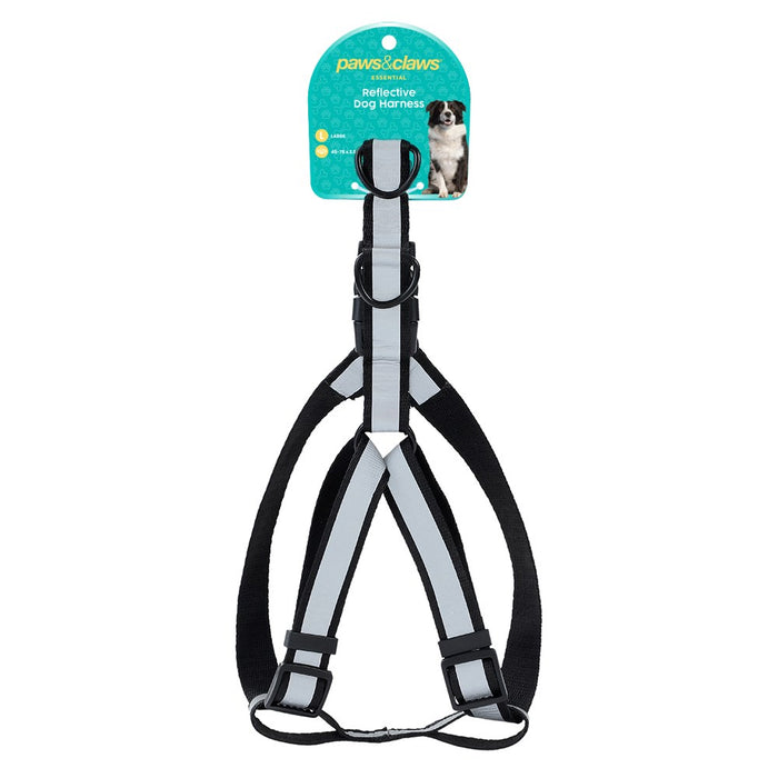 Paws & Claws ADJUSTABLE PET HARNESS LGE 45-75X2.5CM BLK/GRY/RED