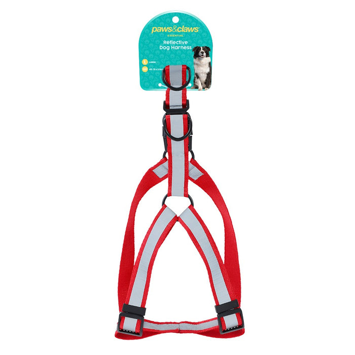 Paws & Claws ADJUSTABLE PET HARNESS LGE 45-75X2.5CM BLK/GRY/RED