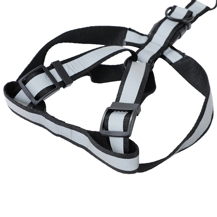 Paws & Claws ADJUSTABLE PET HARNESS LGE 45-75X2.5CM BLK/GRY/RED
