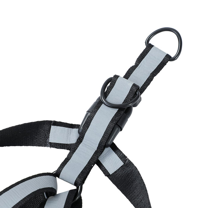 Paws & Claws ADJUSTABLE PET HARNESS LGE 45-75X2.5CM BLK/GRY/RED