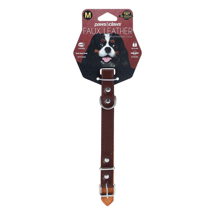 Paws & Claws PREMIUM ORIGINAL DOG COLLAR PADDED MED 36-45X2CM