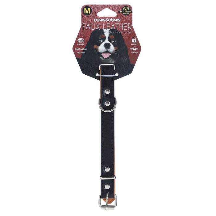Paws & Claws PREMIUM ORIGINAL DOG COLLAR PADDED MED 36-45X2CM