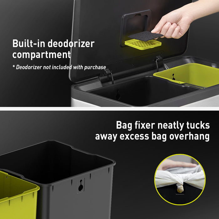 EcoCasa II Step Recycling Can - Dual Compartment 36L+24L