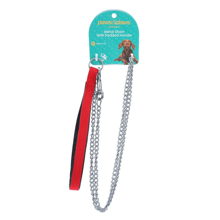 Paws & Claws CHAIN LEAD WITH PADDED HANDLE 120X2CM