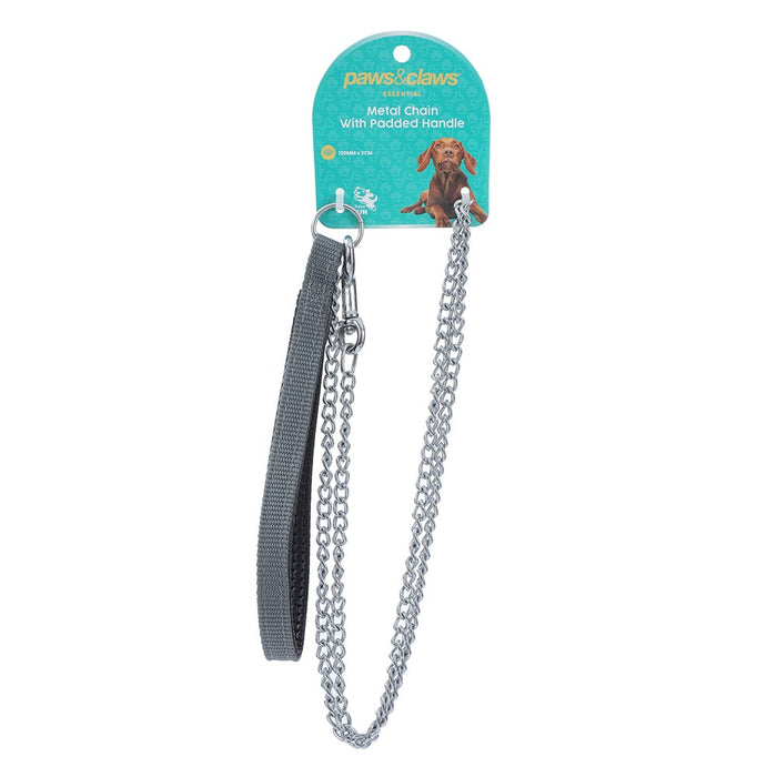 Paws & Claws CHAIN LEAD WITH PADDED HANDLE 120X2CM