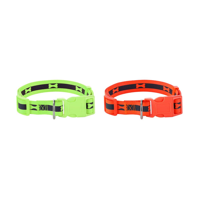 Paws & Claws REFLECTIVE COLLAR W/ BONE PRINT LGE 45-65X2.5CM