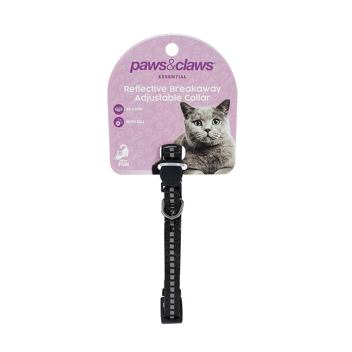 Paws & Claws REFLECTIVE CAT COLLAR NYLON W/ BELL 35X1CM COLS