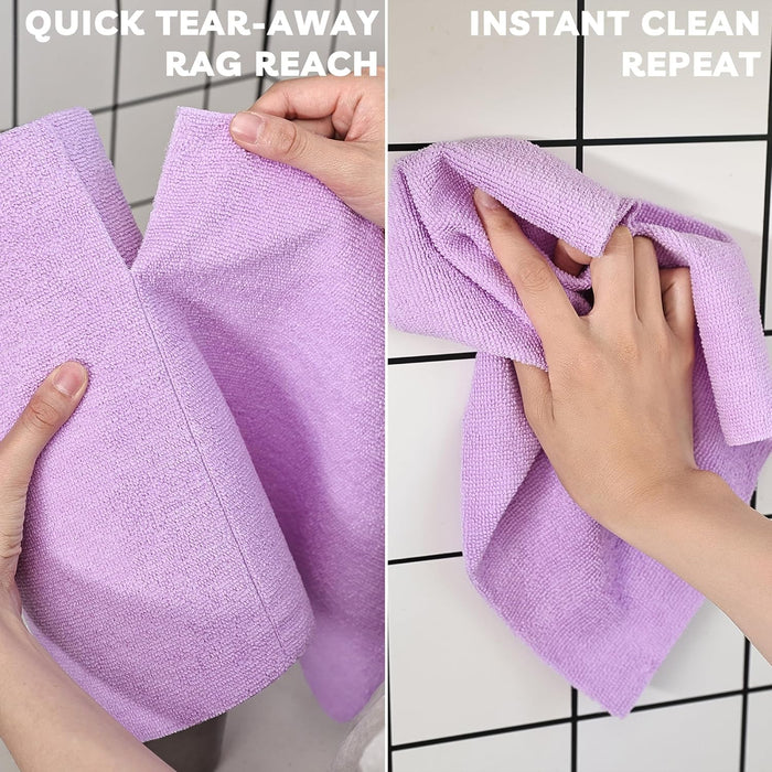 Socrates Microfiber Cleaning Cloth Roll – 50 Tear-Away, Ultra-Absorbent, Reusable, Washable, Quick-Dry Towels.
