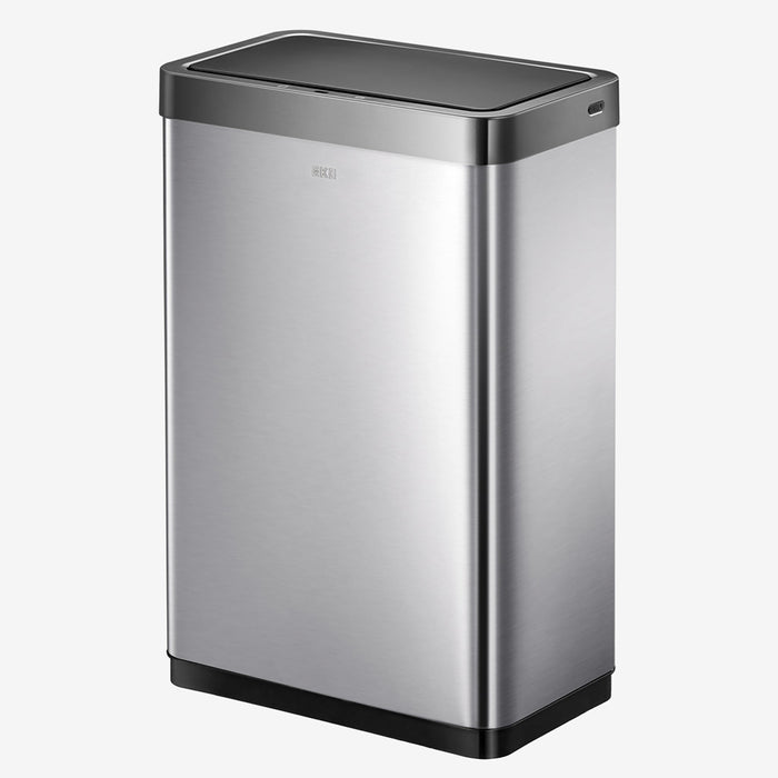 Mirage-X Sensor Can with Liner – 47L / 12.4 Gal Touchless Rectangular Motion Sensor Trash Can with Removable Liner, Brushed Stainless Steel Finish