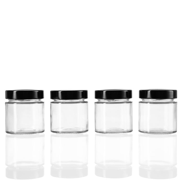 Lemon & Lime SOHO GLASS PRESERVE JAR 125ML 4PK WITH BLACK LID