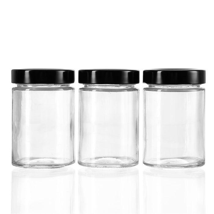 Lemon & Lime SOHO GLASS PRESERVE JAR 260ML 3PK WITH BLACK LID