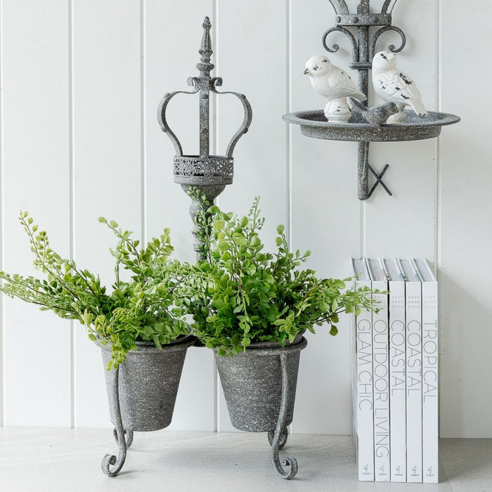 2 set Regal Crown Twin Planter Stand